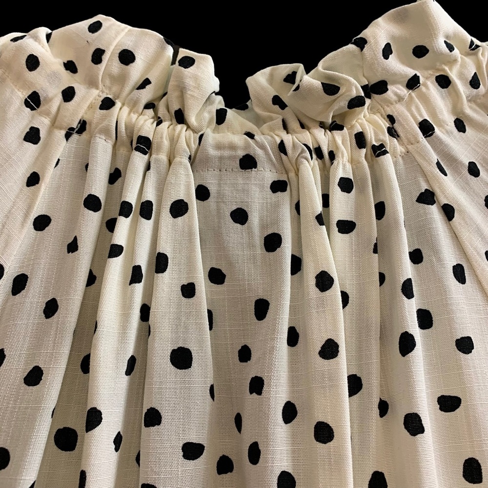 WHO WHAT WEAR Tie Neck Blouse With Painted Dots Size L - Picture 9 of 9
